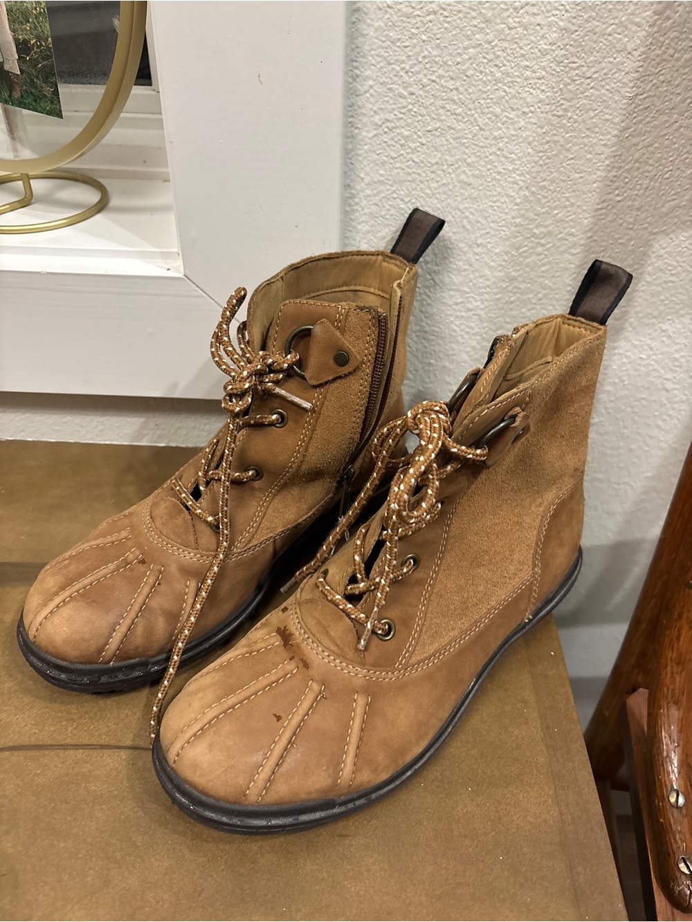 UGG Brand Suede Lace-Up Duck Boots